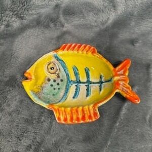 Made in‎ Italy Ceramic Fish Trinket Dish Decorative Plate Colorful